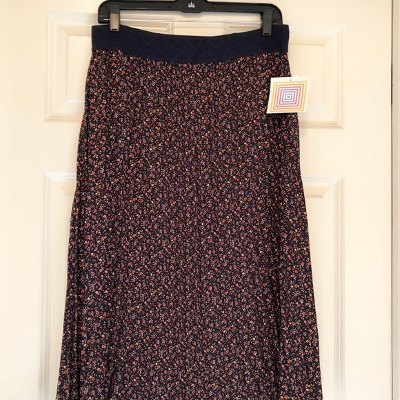 BNWT LuLaRoe Jill Skirt Size L Navy & Floral Print - Picture 8 of 8
